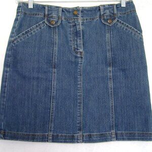 Jones New York Signature Jeans Mini Skirt Above Knee Indigo Blue Denim Size 10